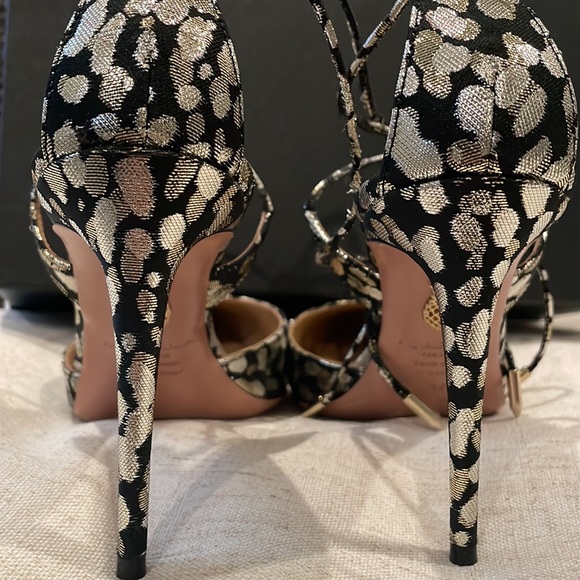 Aquazzura Very Matilda Pump Cheetah Metal Jacquard/Suede - Picture 4 of 6